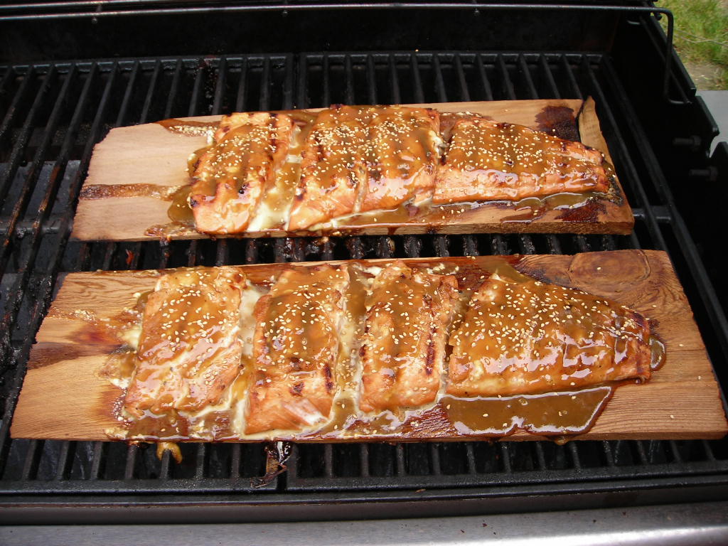 Simply Dinner Guinness glazed cedar plank salmon