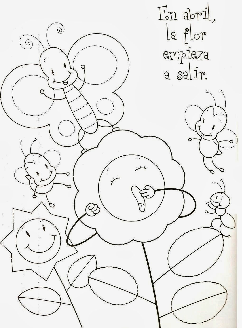 Dibujo de Flores y Mariposas dando un Mensaje del mes de Abril para Colorear y Pintar Dibujo Views Dibujo de Flores y Mariposas dando un Mensaje del mes de Abril para Colorear y Pintar Dibujo Views