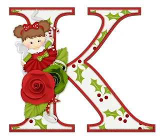 Abecedario Navideño con Flores. Christmas Alphabet with Flowers.