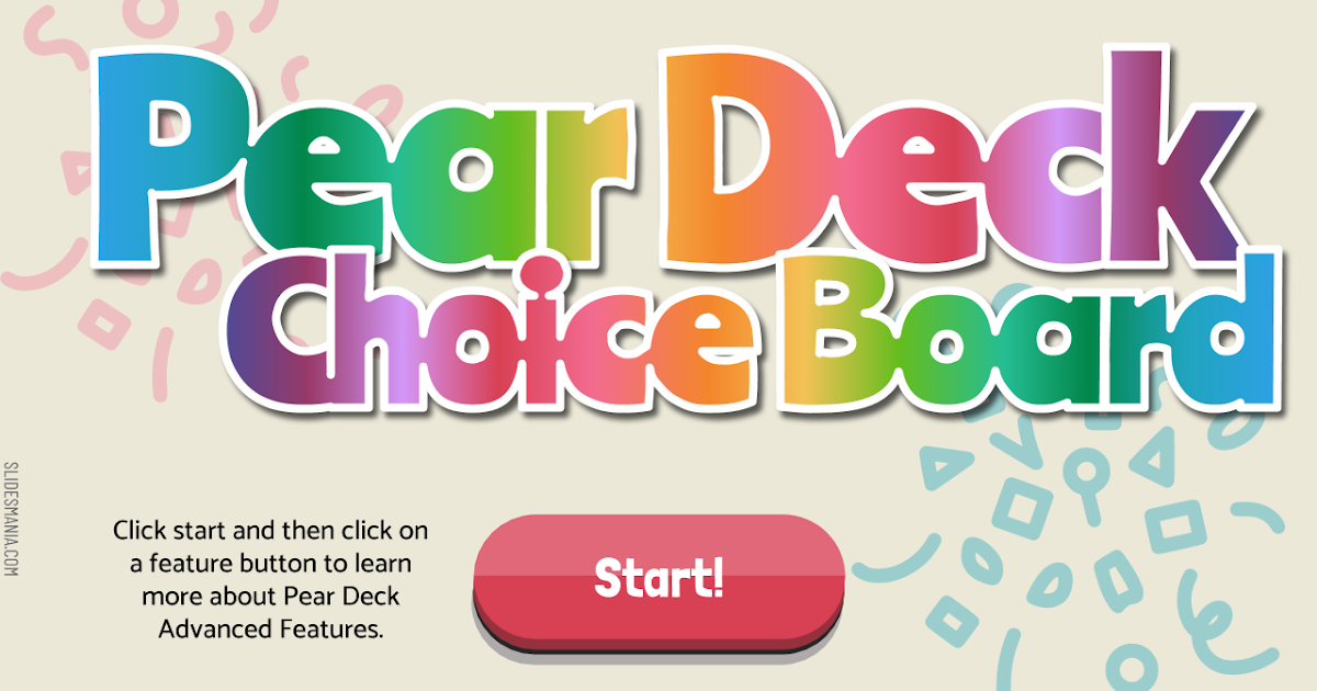 Know Your Why! Pear Deck PD Choice Board Advanced Features