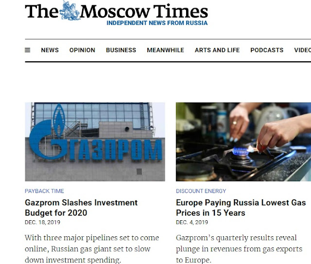 Gazprom russo in crisi, in calo del 20% della domanda e del prezzo