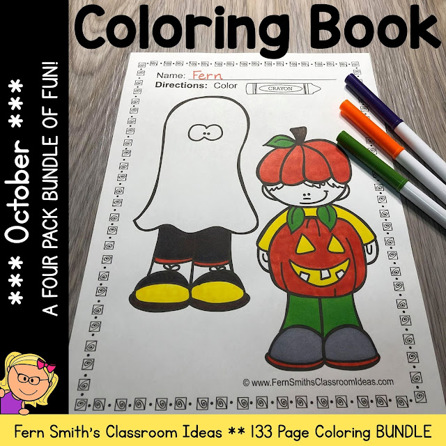 October Coloring Pages - 133 Pages for October - Four Pack Coloring Book Bundle