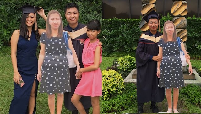 Joven lleva a su graduación foto tamaño real de su madre fallecida