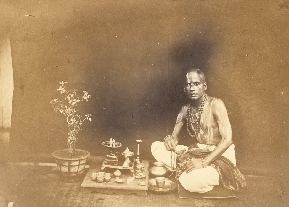 Portrait Of A Brahmin Of The Carnatic Bombay Ancient Photos Of India