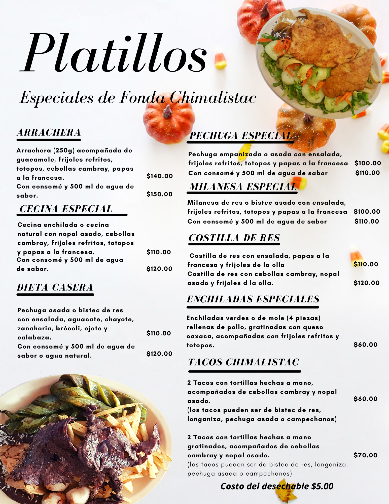 Menú a la carta