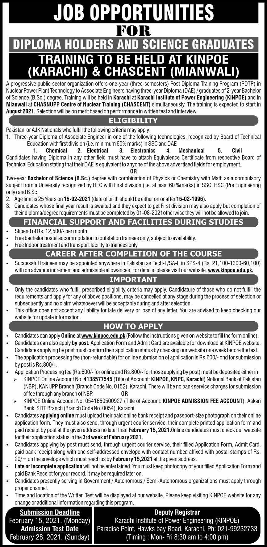 KINPOE Karachi Institute of Power Engineering Jobs 2021 - Online KINPOE Jobs 2021 Application Form :- www.kinpoe.edu.pk