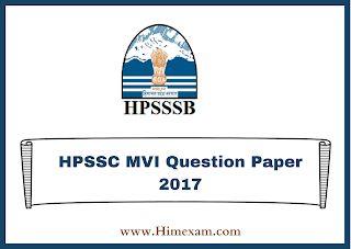 HPSSC Motor Vechile Inspector Question Paper 2017