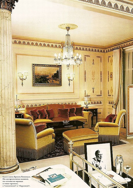 Coco Chanel hotel suite details at the Ritz