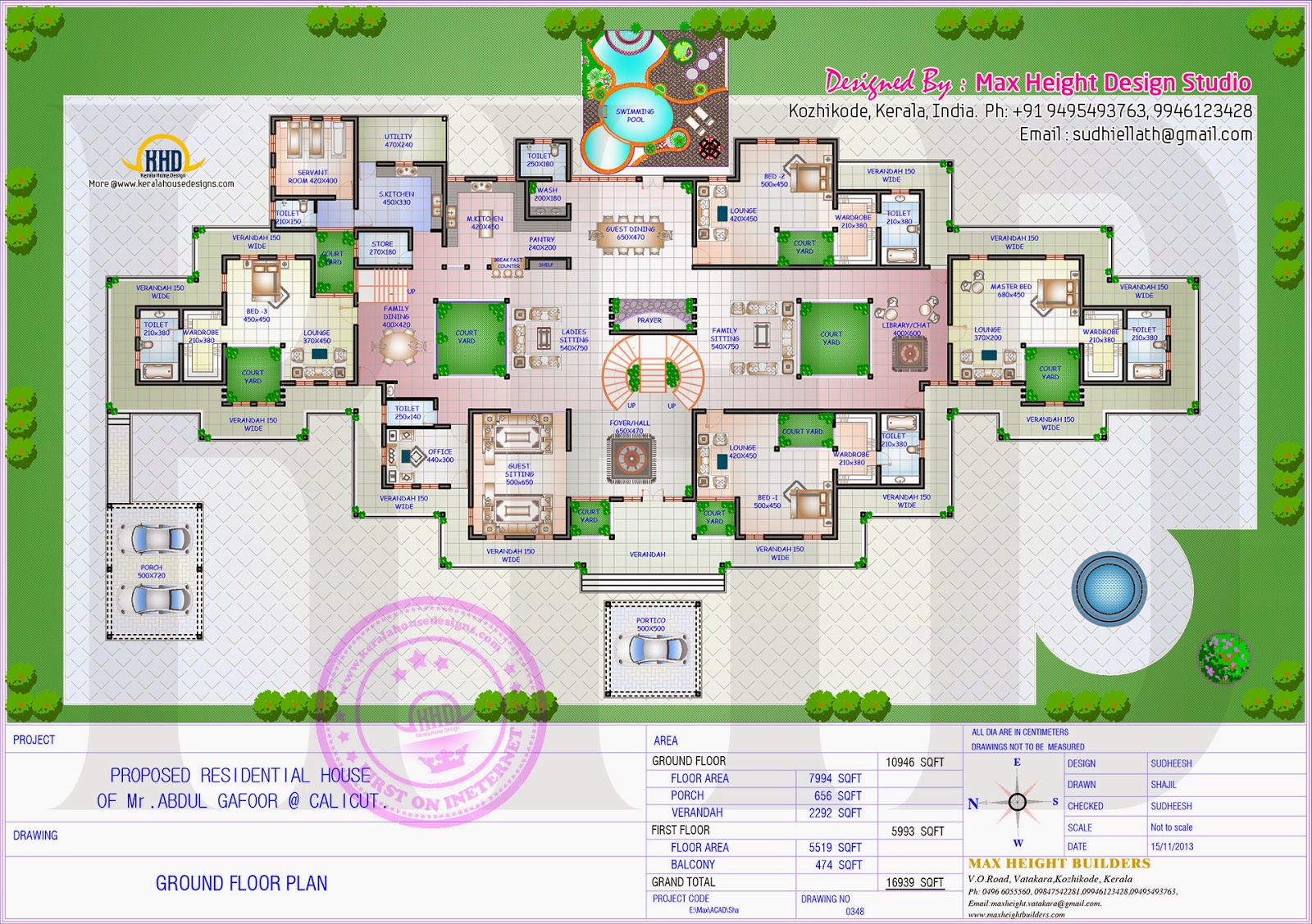 Gigantic super luxury floor plan | Home Kerala Plans