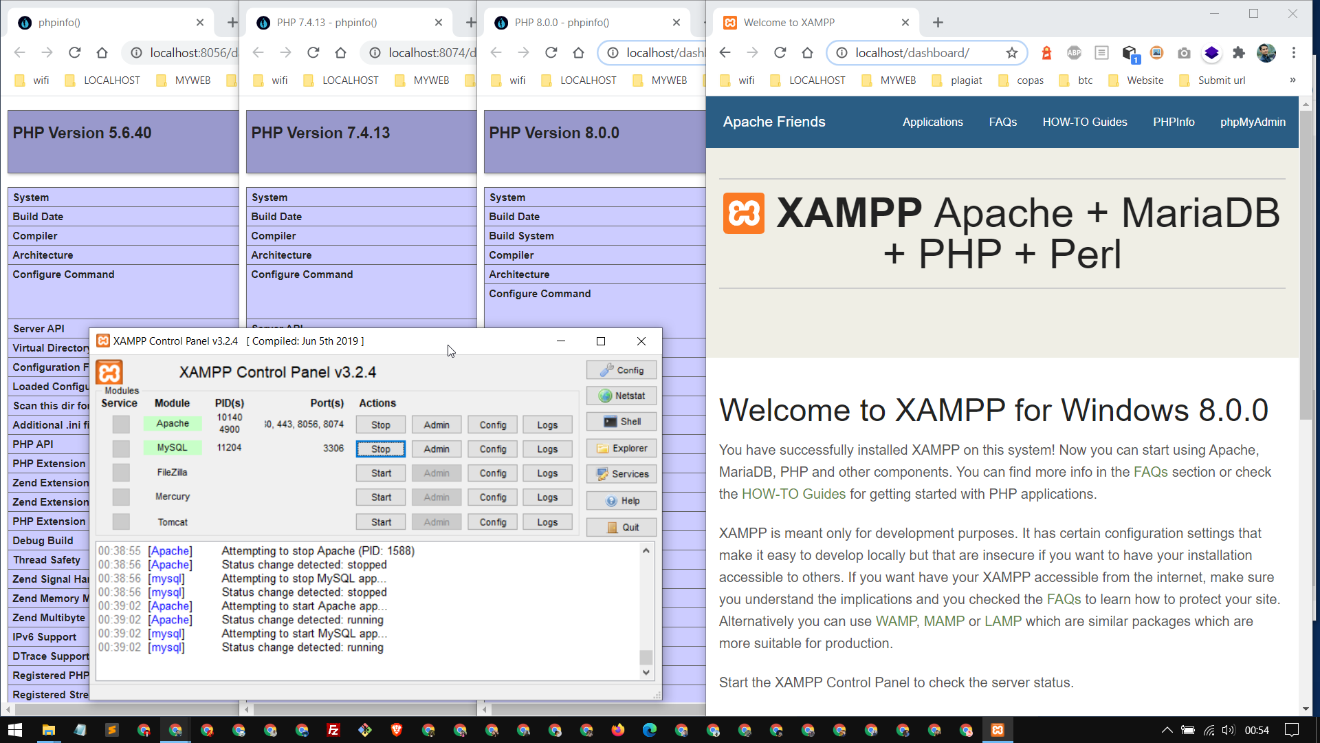 Upgrade xampp ke php 8 dan menambah banyak versi php di xampp