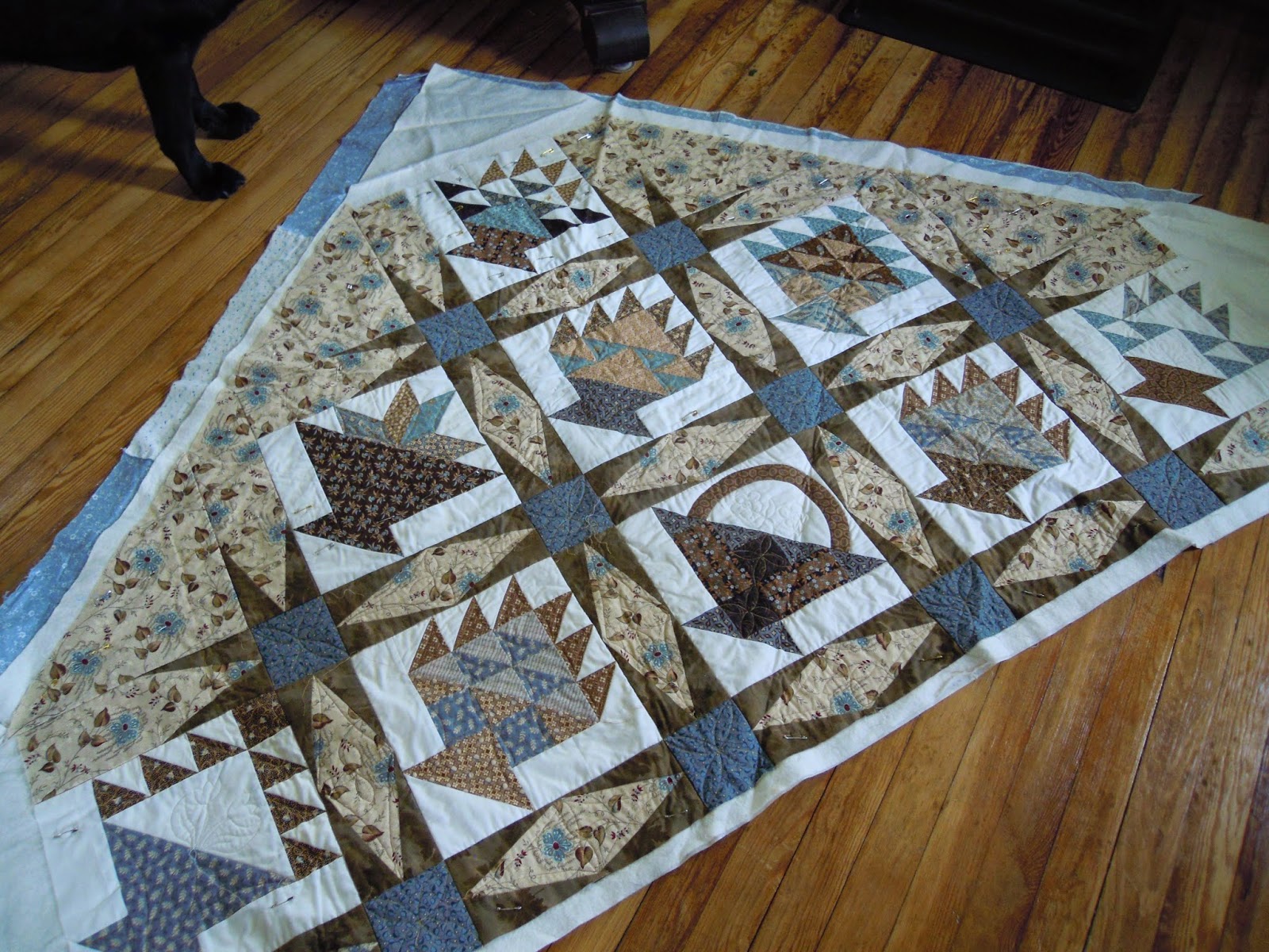 Quilting through Rosecolored Trifocals! Cutting Setting Triangles for