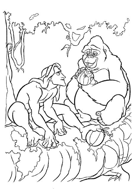 The best Tarzan strongman forest coloring pages