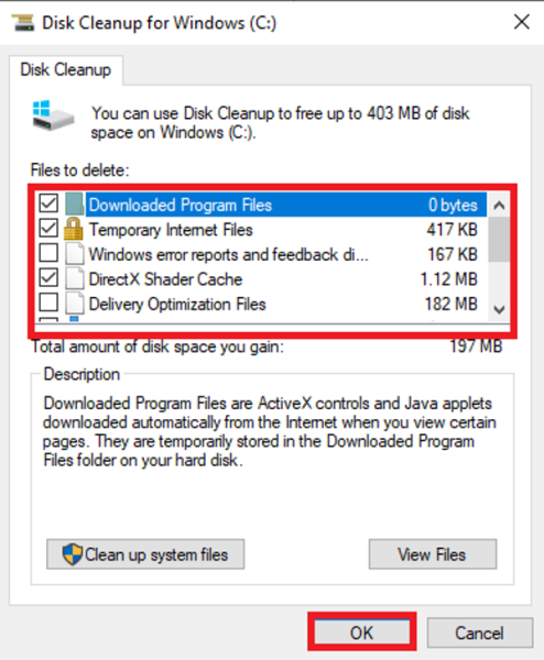 Disk cleanup