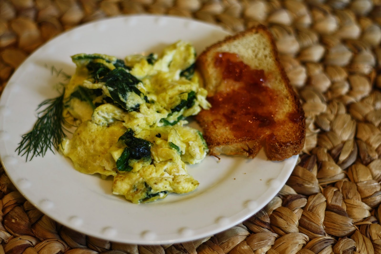 Kisses for Lily Belle Scrambled Eggs with Ricotta and Spinach
