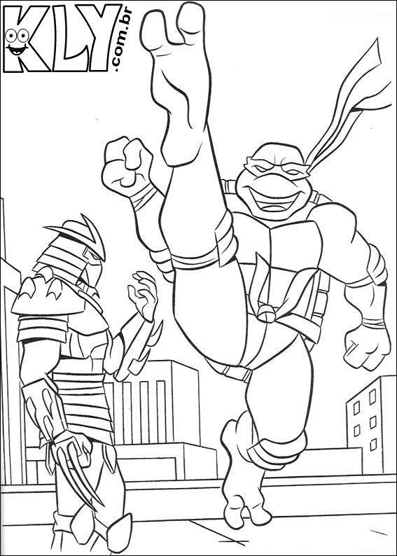 Desenho das Tartarugas Ninjas para Colorir - Desenhos Para Colorir