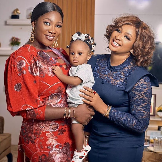 Check out the lovely photos as Mercy Johnson cuddles Actress Etinosa daughter for the first time