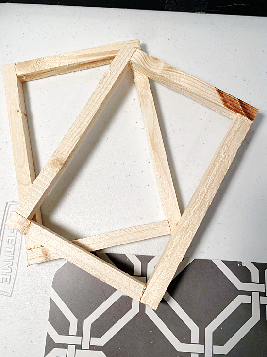 wooden frames from inside the canvas