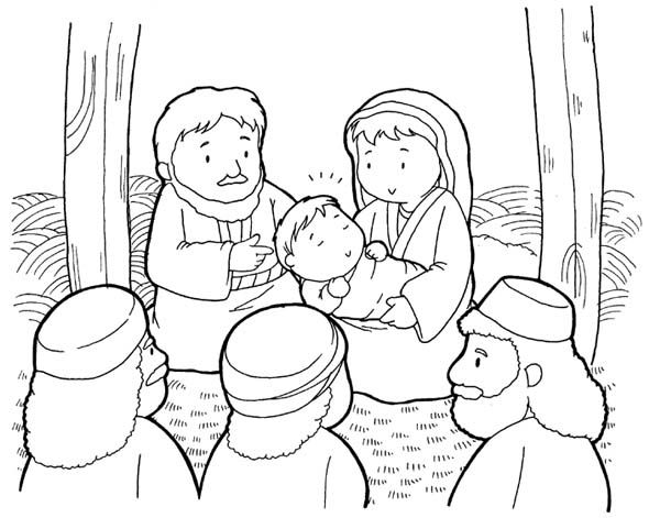Dibujos Cristianos de Navidad: Pesebre para colorear | Dibujos