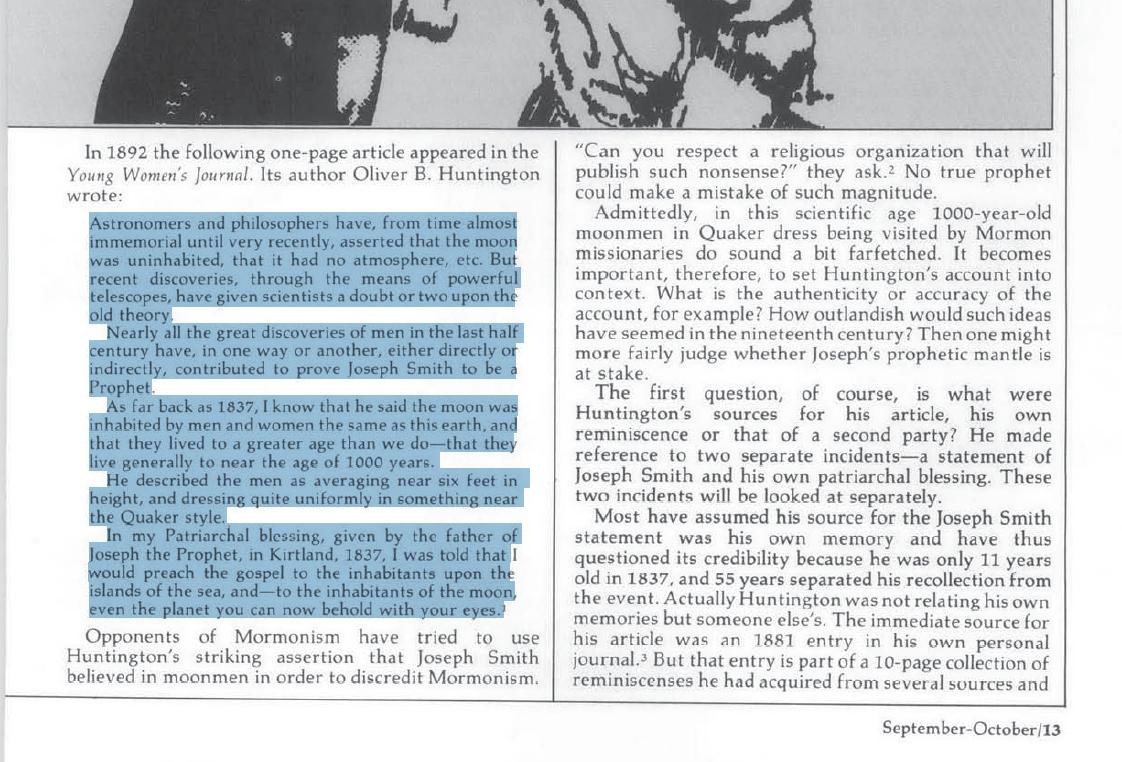 SOFISMAS MORMONAS Jose Smith y los habitantes de la luna