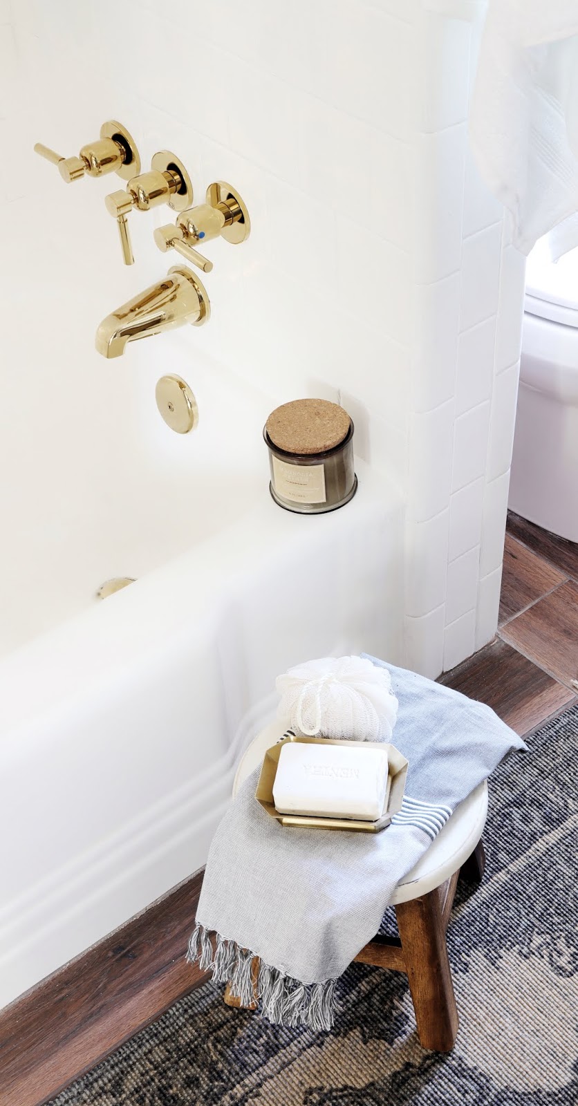 Tub Shower Reveal With Modern Polished Brass Fixtures Made By Carli