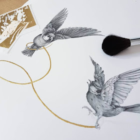 03-Birds-and-a-Gold-Thread-Kerry-Jane-Detailed-Black-and-White-Wildlife-Drawings-www-designstack-co