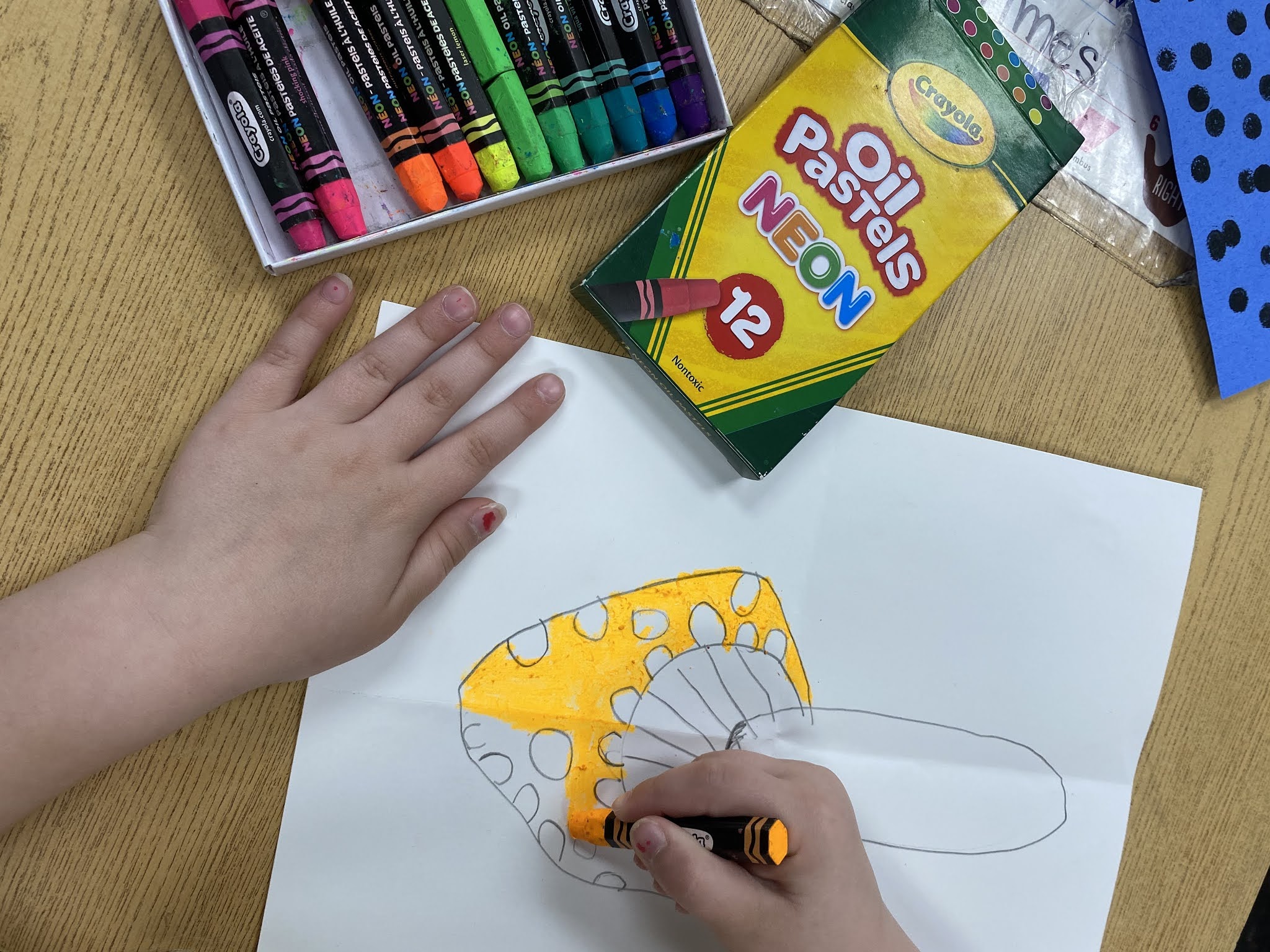 Mrs. Harris' art room Yayoi Kusama kindergarten mushrooms art lesson