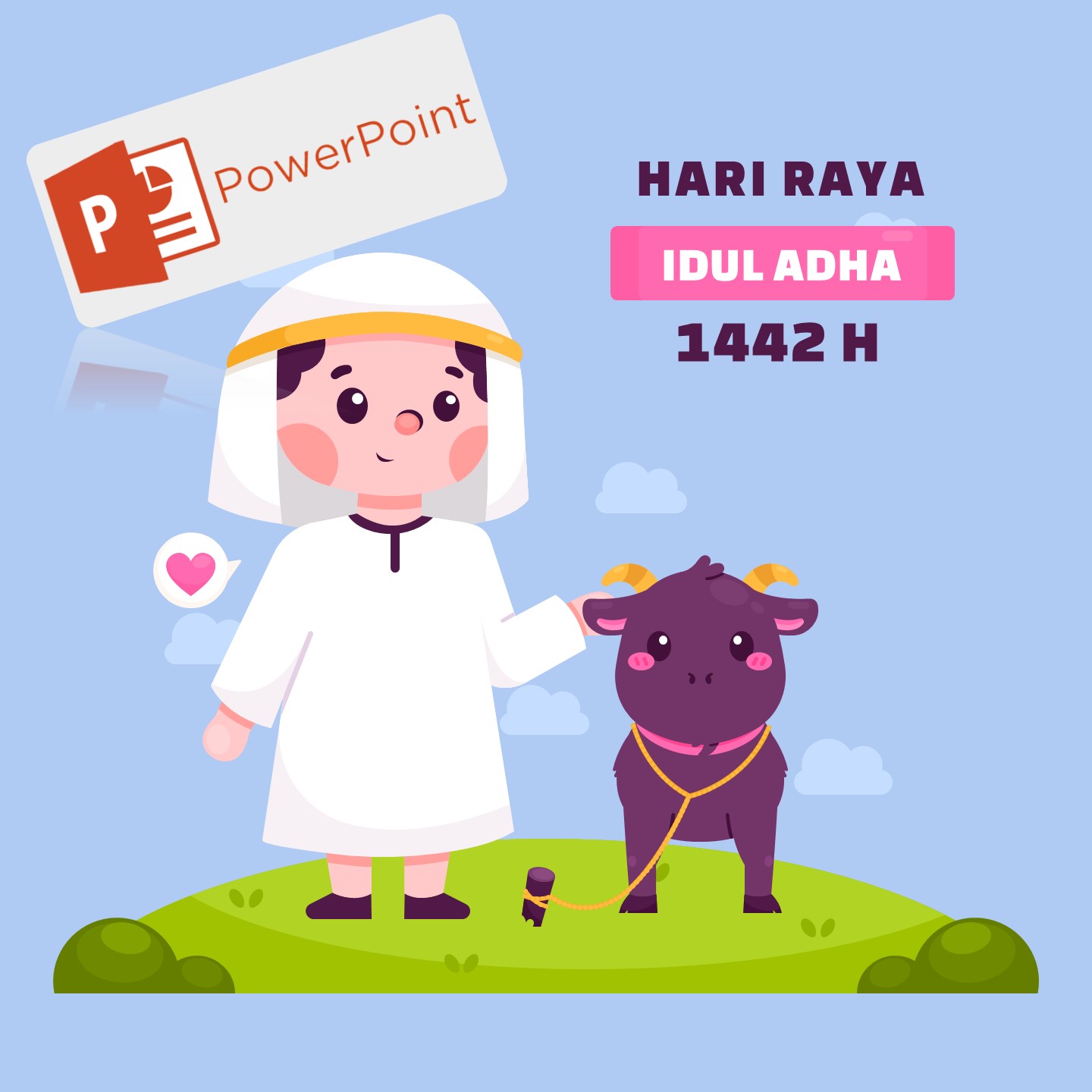 Template PowerPoint Gambar Ucapan Selamat Hari Raya Idul Adha 1442 H ...