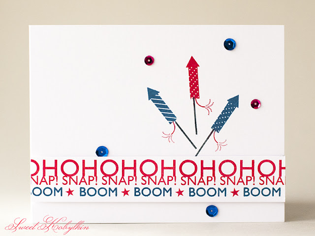 Happy 4th of July Card with Red, White & Blue from Papertrey Ink by Sweet kobylkin