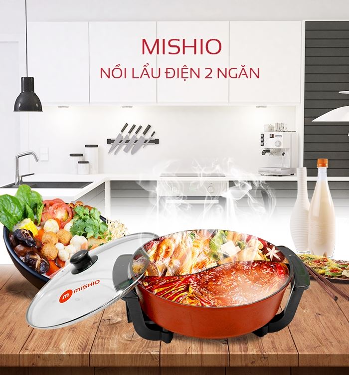 Nồi Lẩu 2 Ngăn Mishio Mk112 6 mishio noi lau 2 ngan