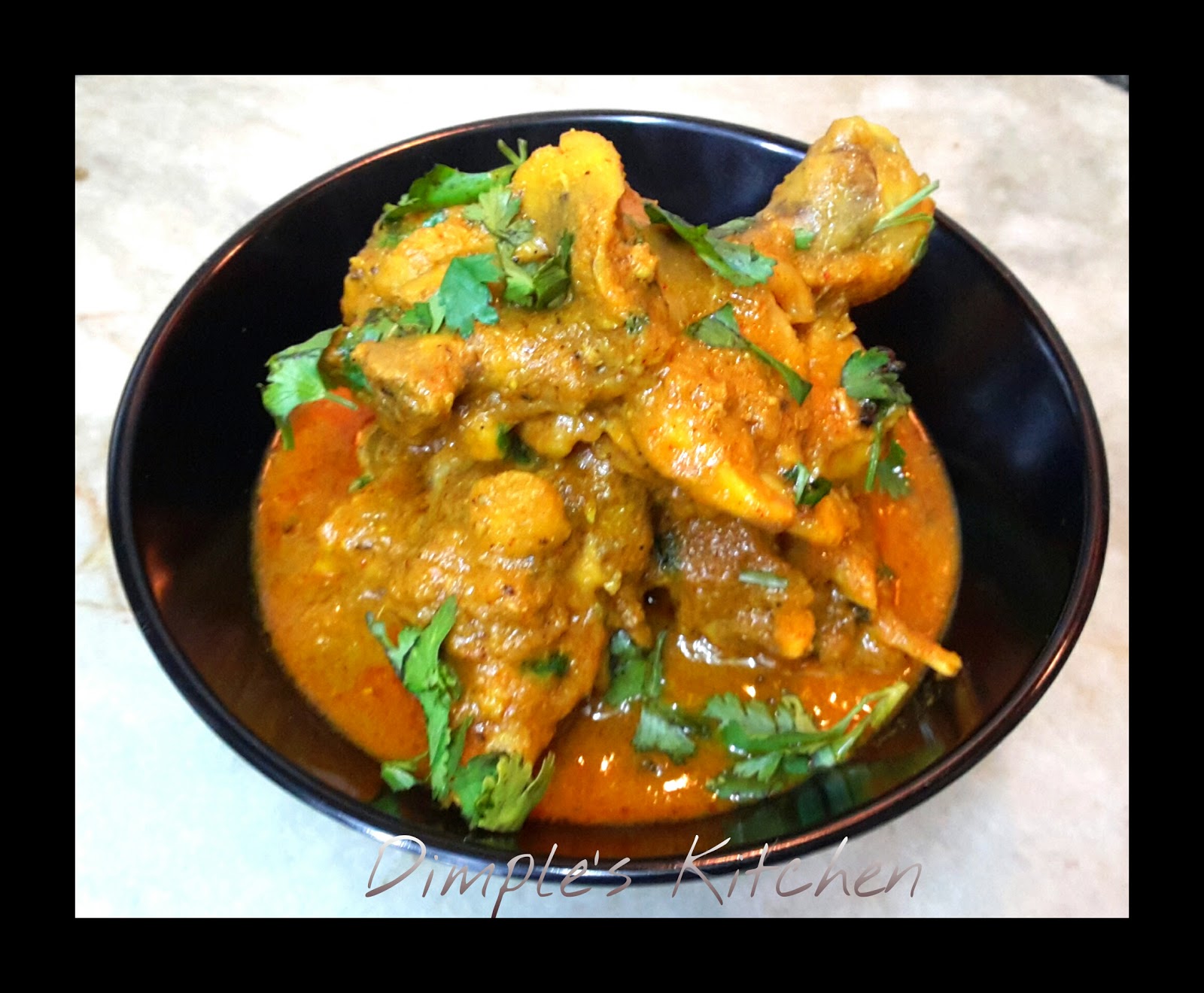 My kitchen and my recipes Chicken curry with coriander