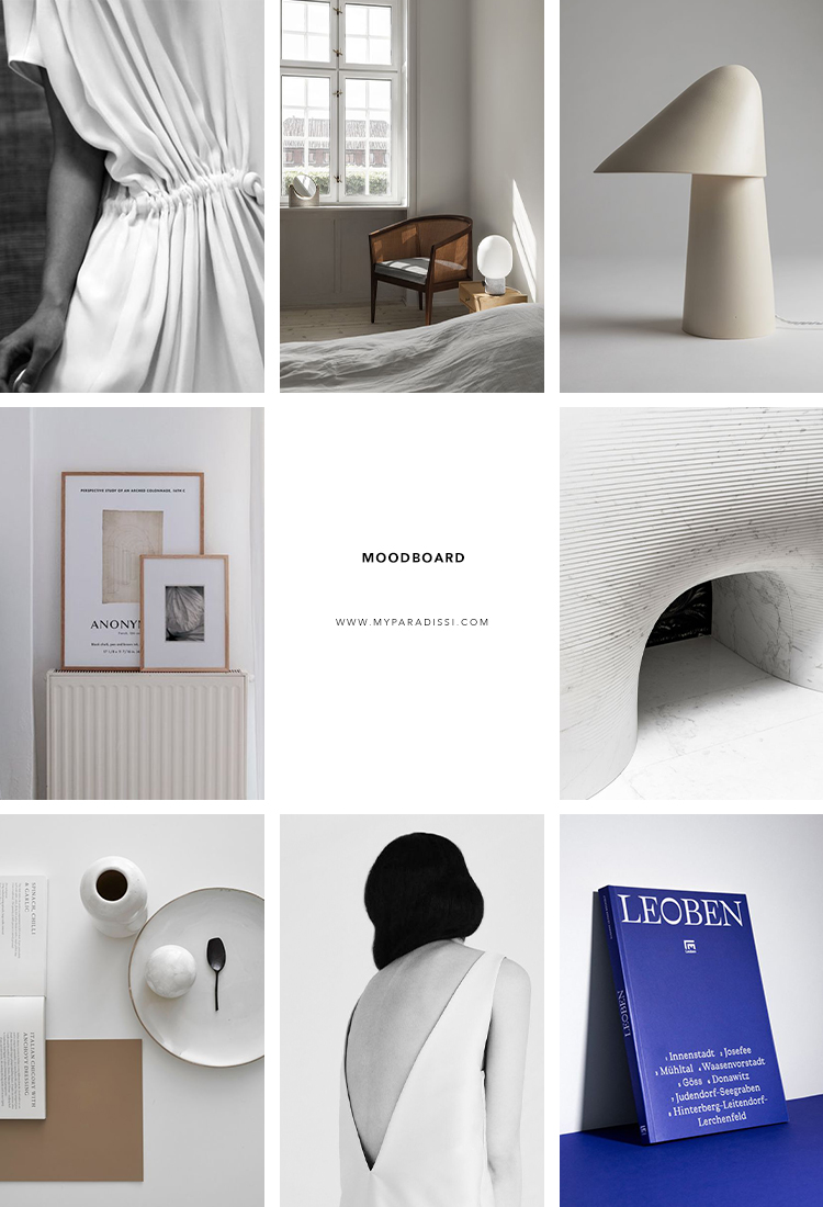 Inspiration moodboard curated by Eleni Psyllaki for My Paradissi