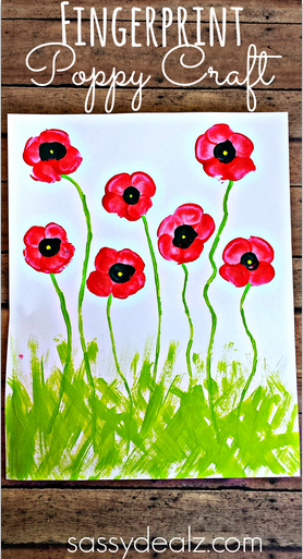 fingerprint poppy craft for kids