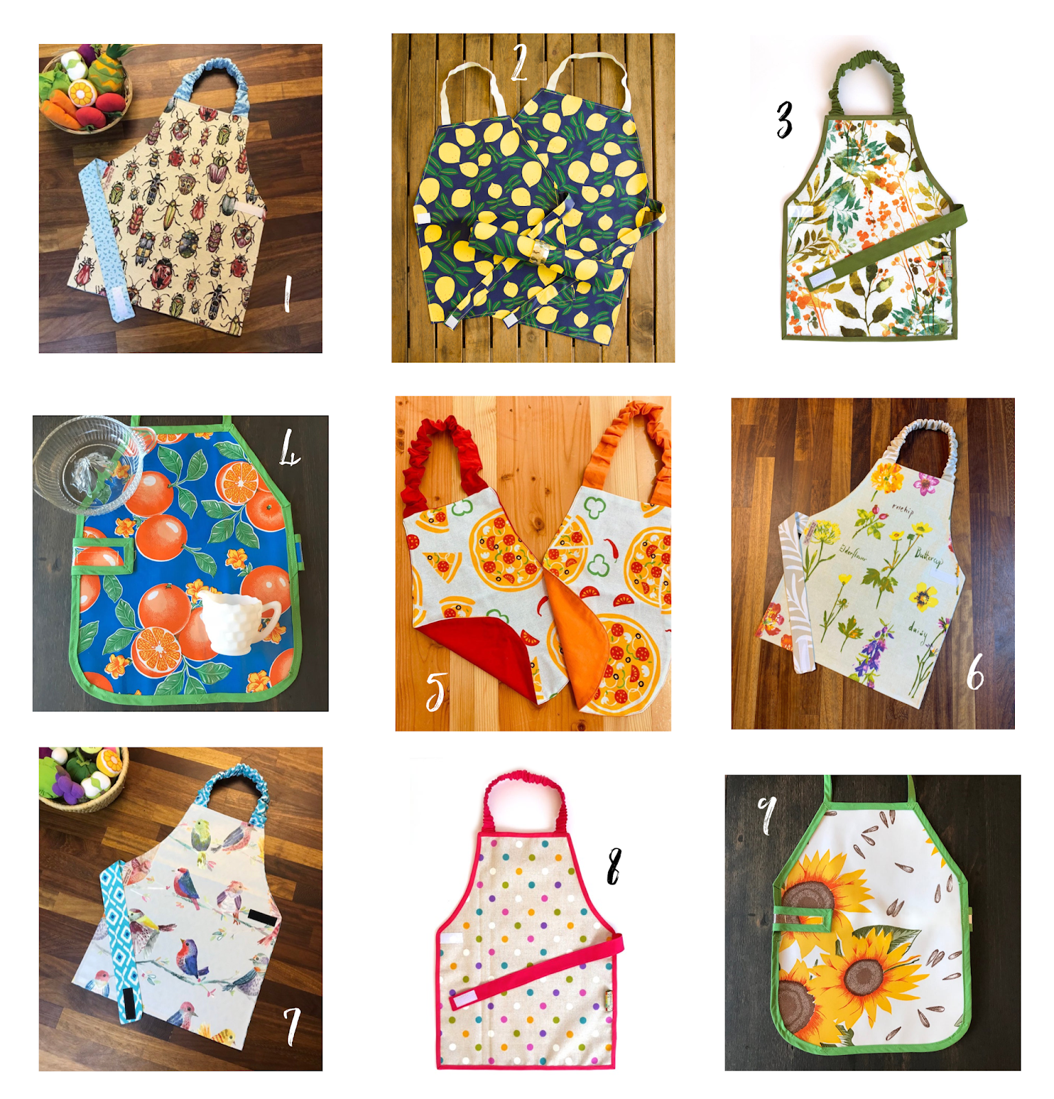 Oilcloth Montessori apron Child apron Scandi bird Montessori Montessori