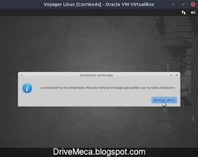 Finaliza la instalacion de Voyager Linux