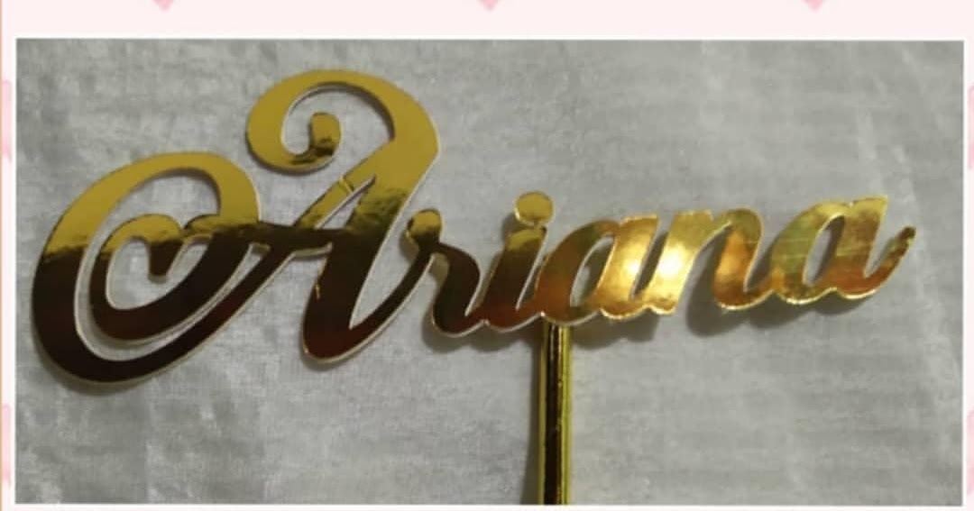 Nombre Metalizado Ariana Mis Toppers Tus