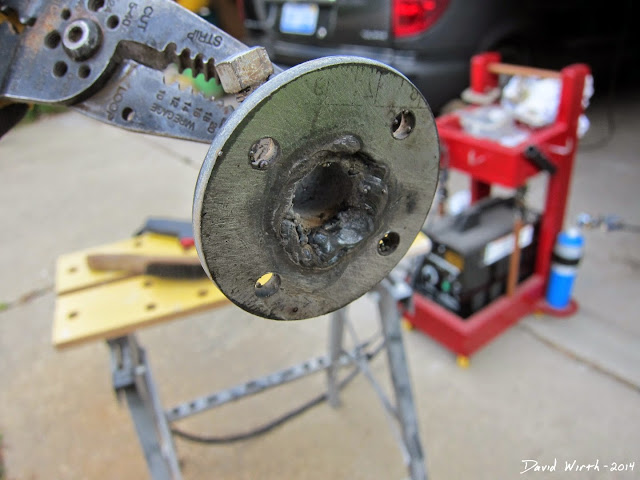 weld pulley flange, 90 degrees, belt disc sander