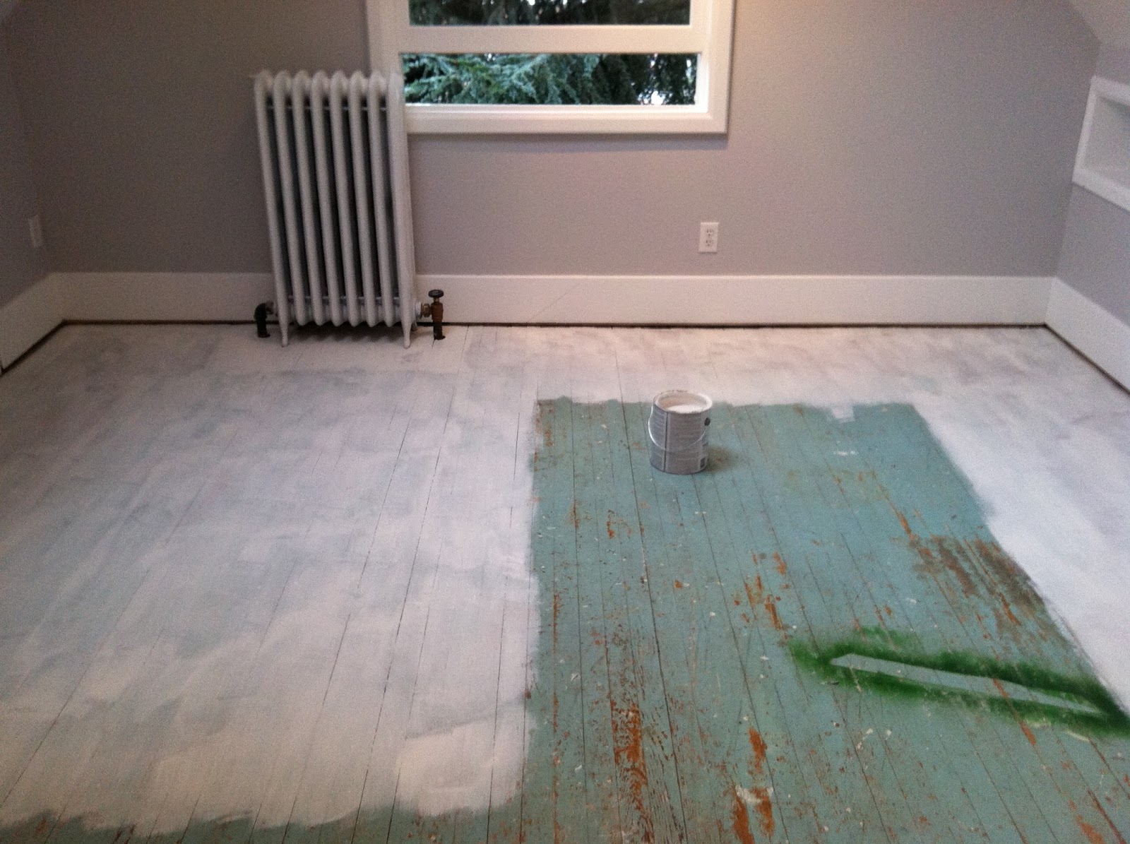 Tiny Uprisings how to paint a hardwood floor