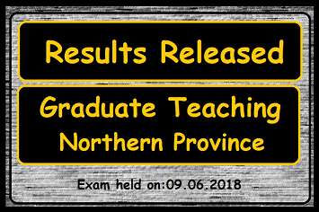 Results Released : Graduate Teaching (Northern Province)