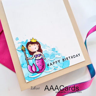 Mermaid card, AAA Cards, upto one third card, CAS card, Clean and simple card, Studio Katia Mermaid for each other, quillish