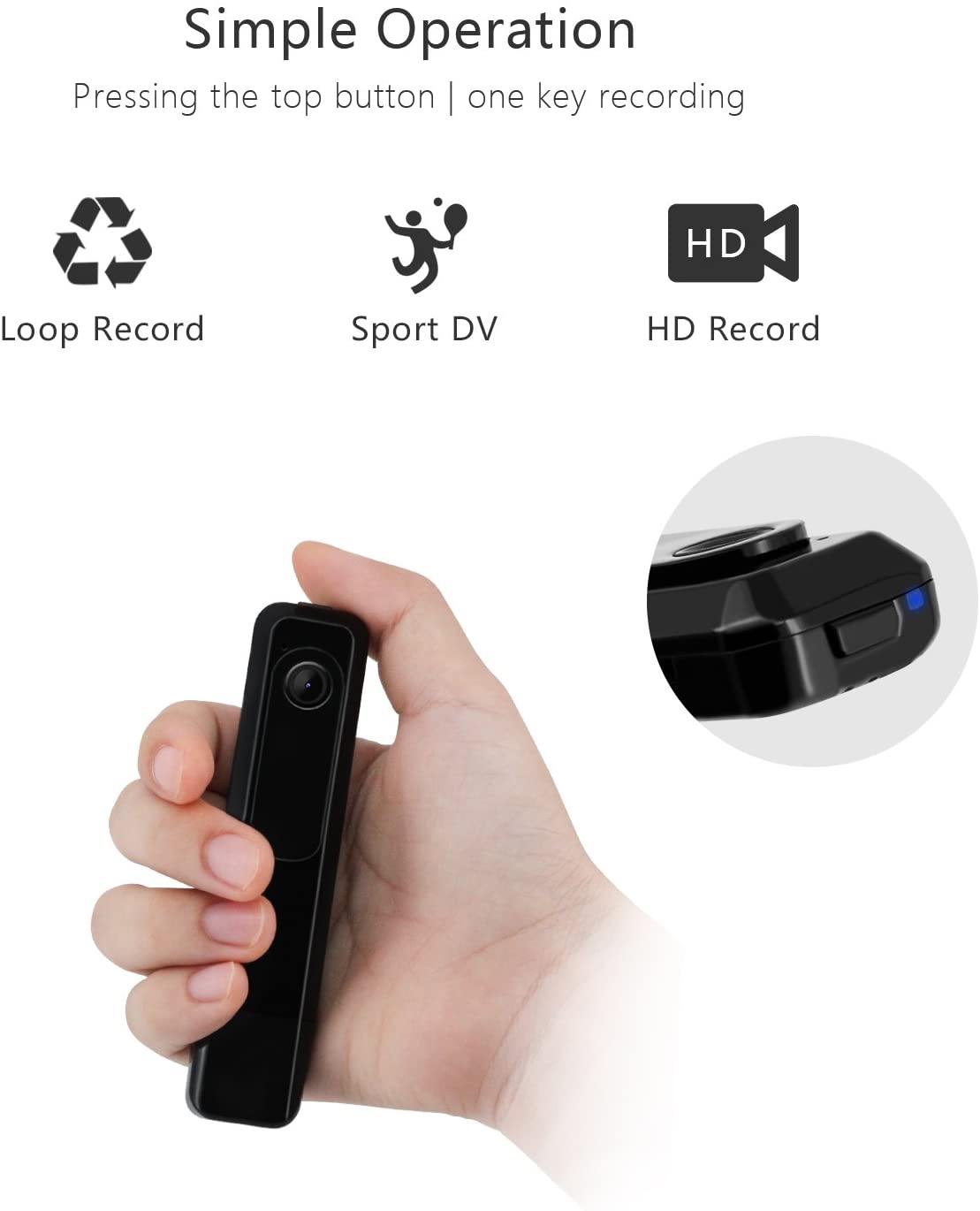 Body Camera HD 1080P, Ehomful Wearable Mini Spy Camera Wireless