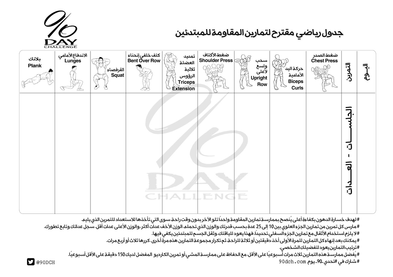 اسماء التمارين الرياضية بالانجليزي بالصور
