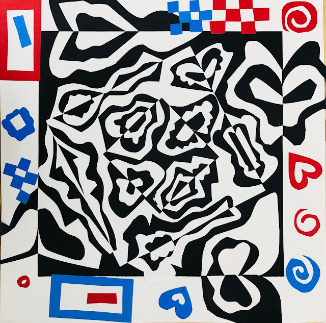 Paintbrush Rocket: 6th Grade Positive & Negative Shapes!