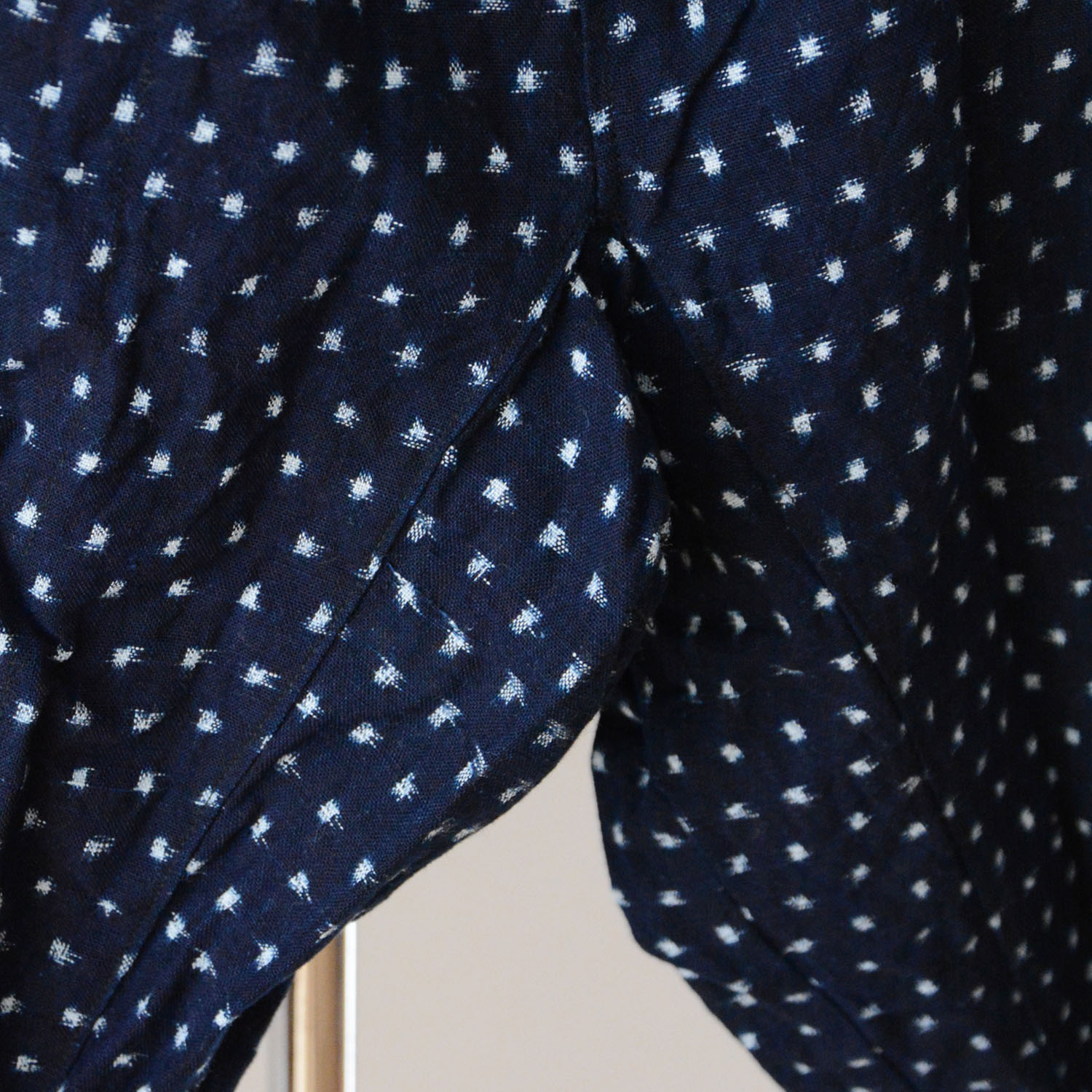 50s もんぺ 藍染 絣 雪 蚊 野良着 パンツ 日本製　かすり　襤褸
