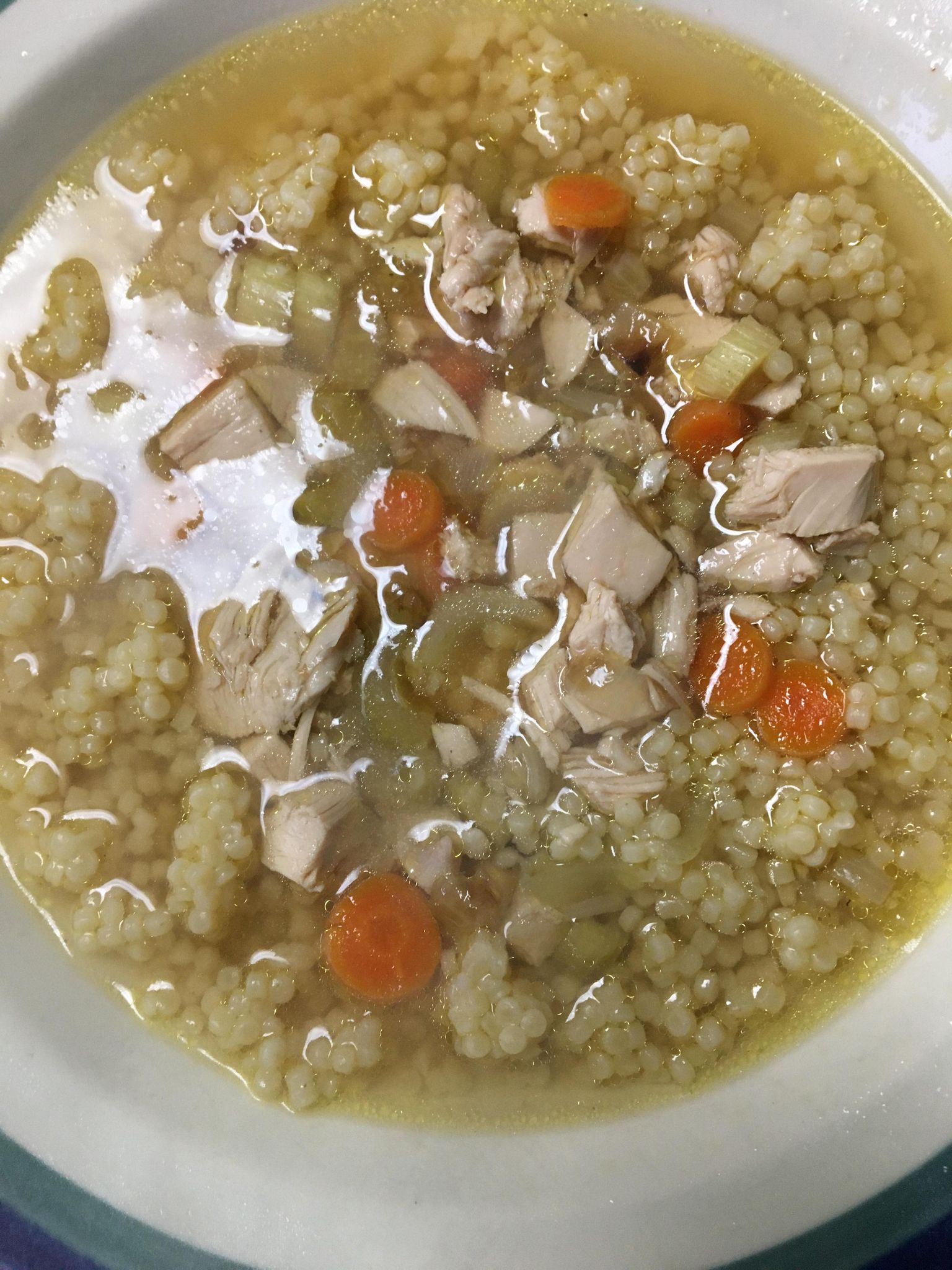 Ma's Apron Strings Chicken Soup with Acini de Pepe