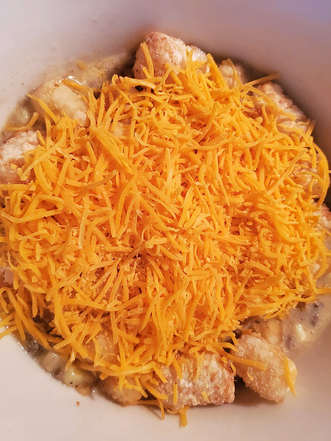 this is tater tots made into a beef and cheese casserole
