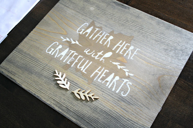 Gather here with grateful hearts sign