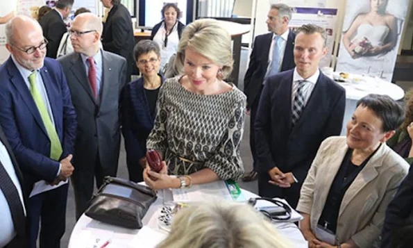 Queen Mathilde of Belgium attends the meeting of the National Immunization Programme Managers of the World Health Organization at the University of Antwerp