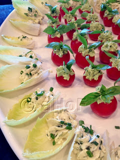 Cherry Tomatoes, Endive leaves, fillings, appetizers
