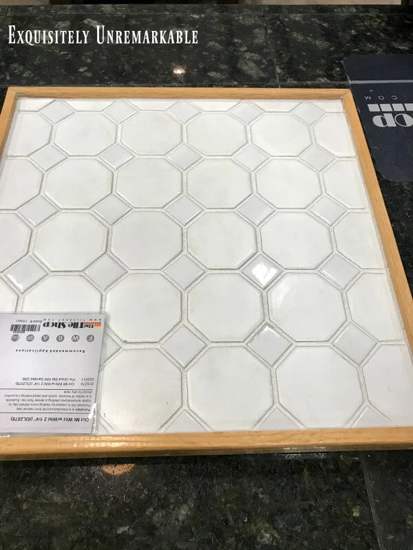 White On White Hexagon Diamond Tile Floor sample