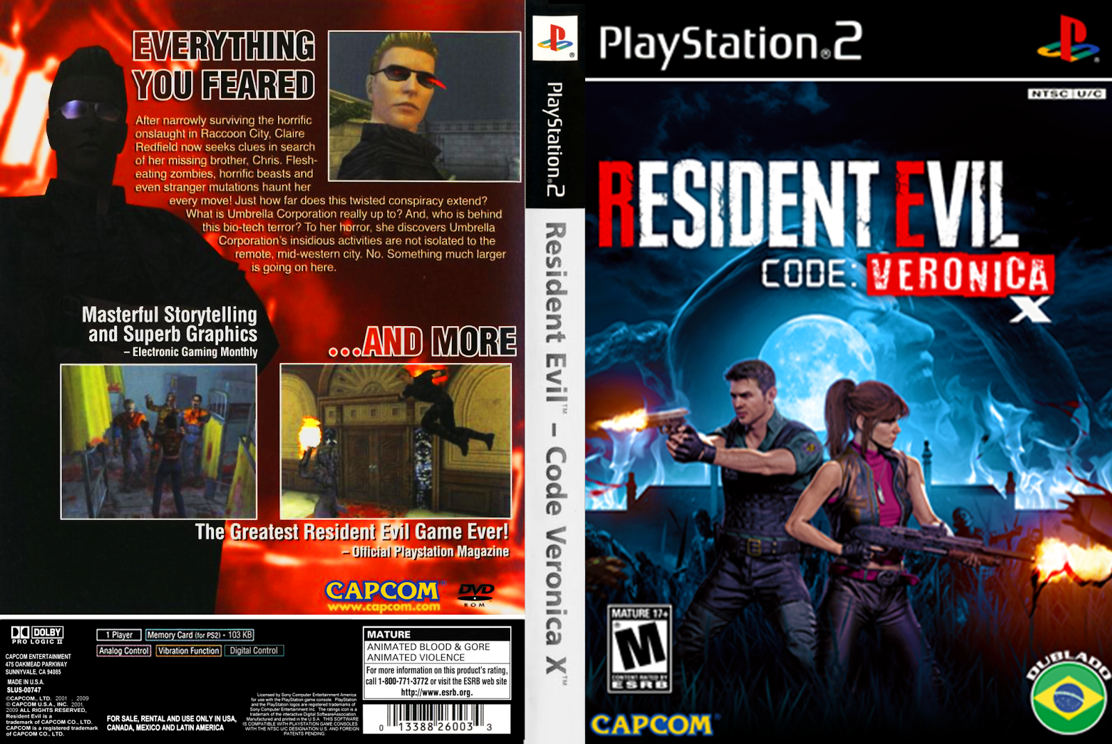 Resident Evil Code: Veronica X - Dublado & Legendado PS2.